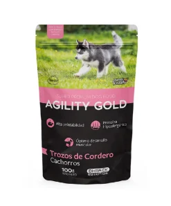 Agility Gold Alimento Perro Cachorro Con Trozos de Cordero 100g
