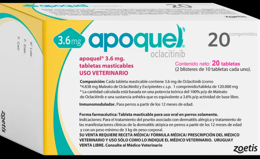 Apoquel 3.6mg para perros. Alivio rápido contra la dermatitis alérgica