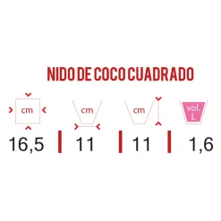 Canasta Cuadrada + Capacho 18 cm | Materas y Soportes | Tierragro Colombia