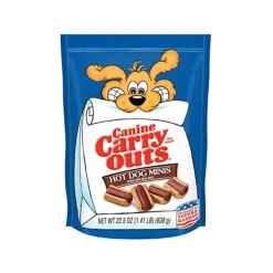 Canine Carry Outs Mini Hot Dogs – Snacks Blandos para Perros