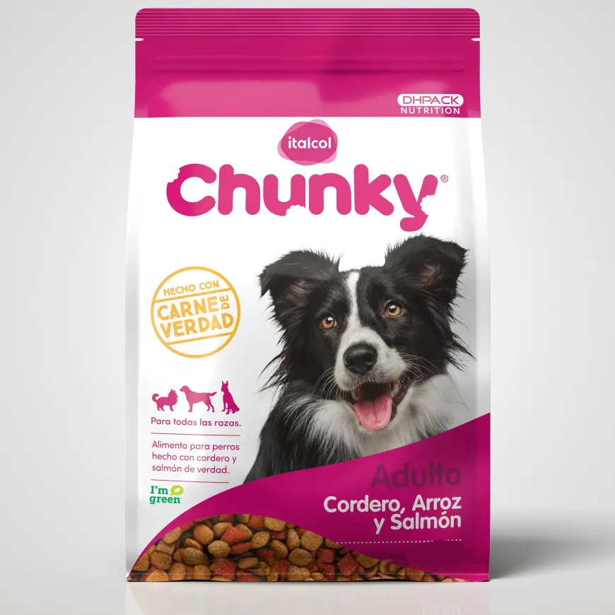 Chunky Adulto Alimento Perros con Cordero, Arroz y Salmon de Verdad