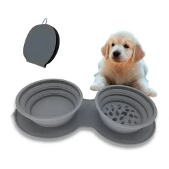 Comedero y Bebedero Doble Plegable para perros y gatos