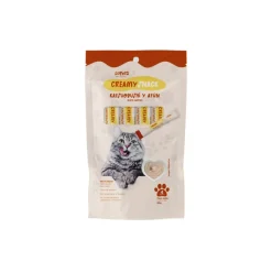 Creamy Snack Gato Katsuob-Atún 4 x 15 g con taurina y sin granos