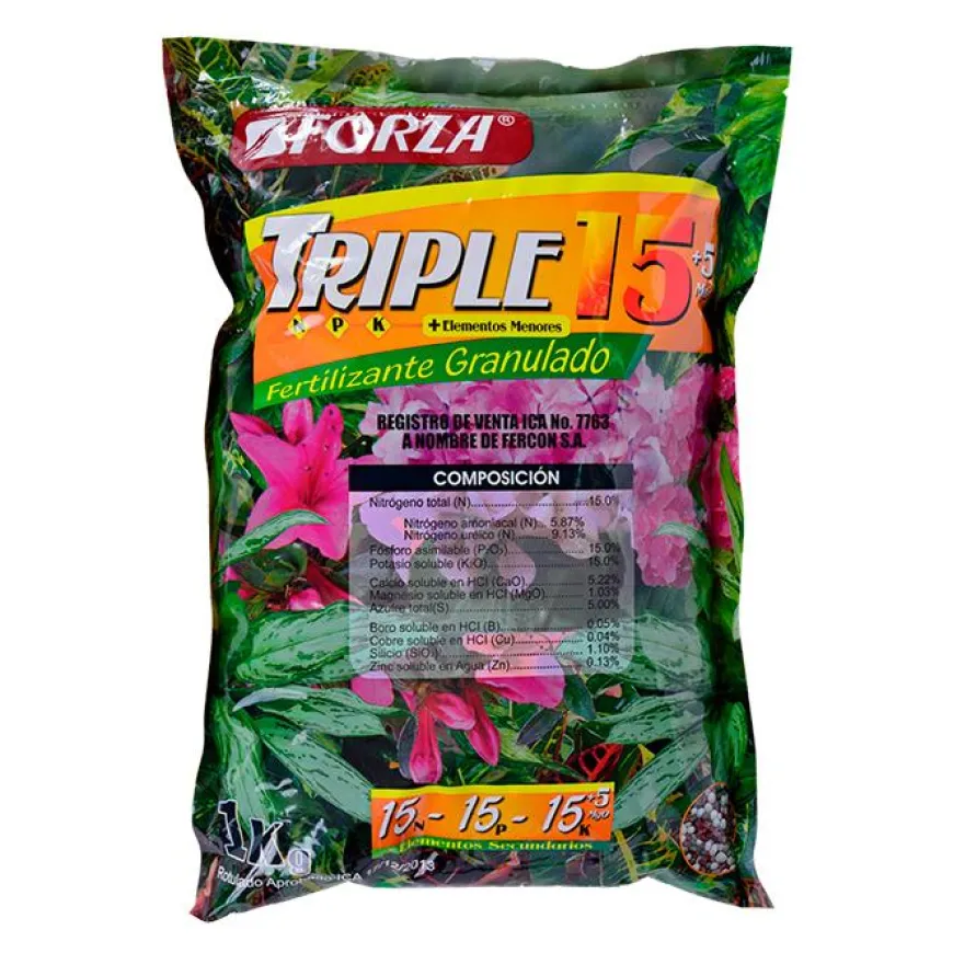 Fertilizante 15-15-15 1 Kg | Fertilizantes Jardinería | Tierragro Colombia