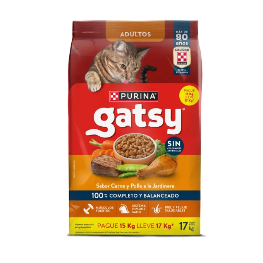 Gatsy Pollo y Carne fortalece músculos y mejora pelaje gatos adultos