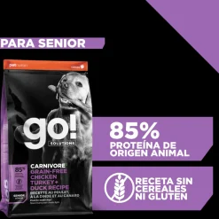 Go! Carnivore Receta De Pollo. Pavo Y Pato Para Perros Senior 1.6Kg