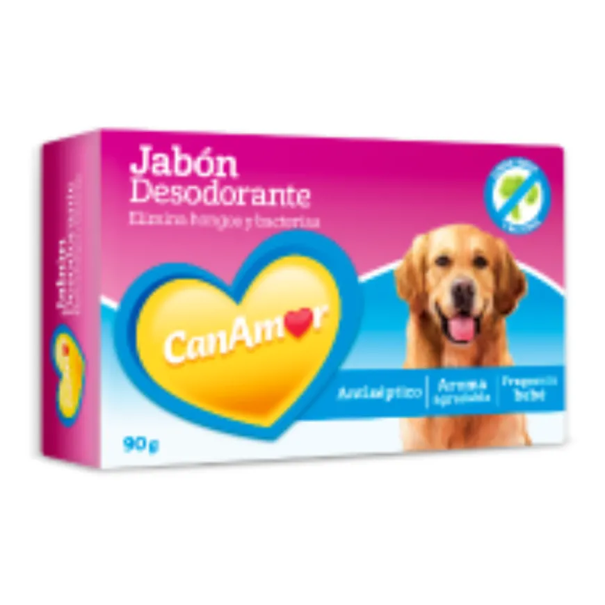 Jabón Desodorante CanAmor 90 g Higiene y Cuidado para tu Perro