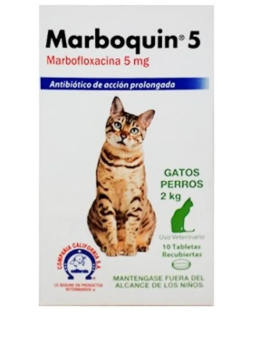 Marboquin 5 Mg perro y gato 2 Kg x 10 Tab | Farmacia Animales y Mascotas | Tierragro Colombia
