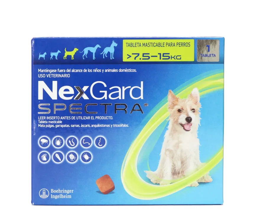 NexGard Spectra M 7.5-15 Kg Protección contra Pulgas y Parásitos