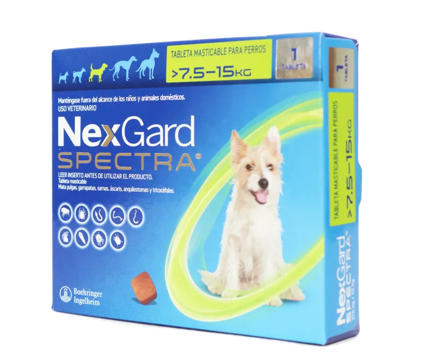 NexGard Spectra M 7.5-15 Kg Protección contra Pulgas y Parásitos