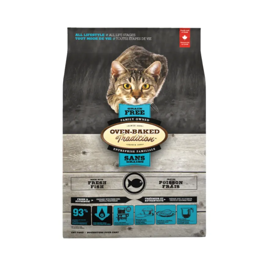Oven Baked Tradition Pescado alimento natural sin granos para gatos