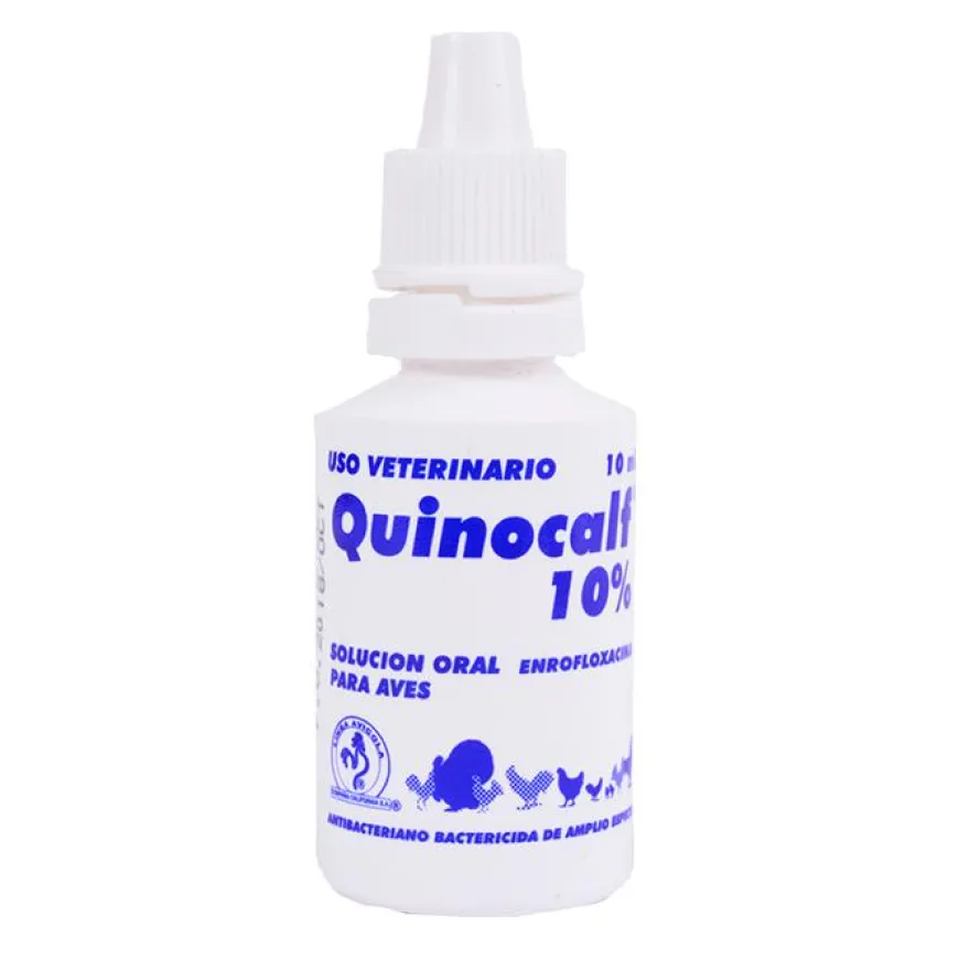 Quinocalf 10%. Antibiótico eficaz para perros, gatos y aves